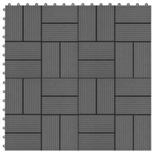 VidaXL 11 pcs Decking Tiles WPC 30x30 cm 1 sqm Black
