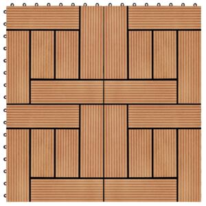 VidaXL 11 pcs Decking Tiles WPC 30x30 cm 1 sqm Teak Colour