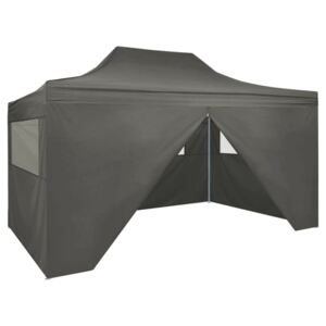 VidaXL Foldable Tent Pop-Up with 4 Side Walls 3x4.5 m Anthracite