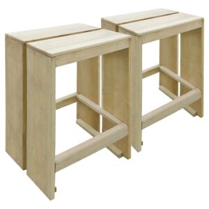 VidaXL Outdoor Bar Stools 2 pcs Impregnated Pinewood