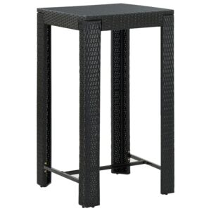 VidaXL Garden Bar Table Black 60.5x60.5x110.5 cm Poly Rattan