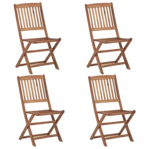 VidaXL Folding Outdoor Chairs 4 pcs Solid Acacia Wood