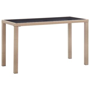 VidaXL Garden Table Beige 123x60x74 cm Poly Rattan
