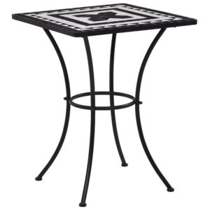 VidaXL Mosaic Bistro Table Black and White 60 cm Ceramic
