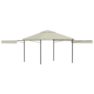 VidaXL Gazebo with Double Extended Roofs 3x3x2.75 m Cream 180 g/m²