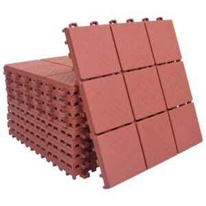 VidaXL Decking Tiles 10 pcs Red 30.5x30.5 cm Plastic