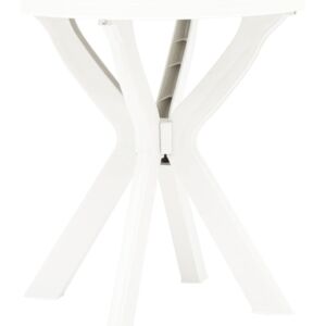 VidaXL Bistro Table White Ø70 cm Plastic