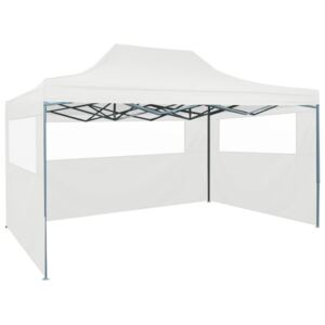 VidaXL Foldable Patry Tent with 3 Sidewalls 3x4.5 m White