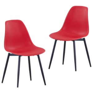 VidaXL Dining Chairs 2 pcs Red PP