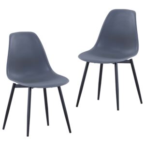 VidaXL Dining Chairs 2 pcs Grey PP