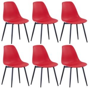 VidaXL Dining Chairs 6 pcs Red PP