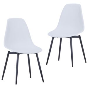 VidaXL Dining Chairs 2 pcs White PP