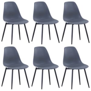 VidaXL Dining Chairs 6 pcs Grey PP