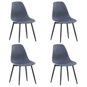 VidaXL Dining Chairs 4 pcs Grey PP