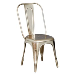 Verty Furniture Metal Chair Silver Upcycled Industrial Vintage Mintis Pair 85x46x45cm
