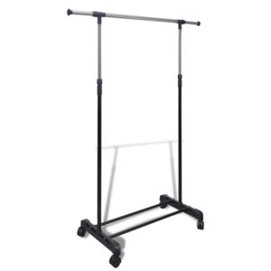 VidaXL Adjustable Clothes Rack 4 Castors 1 Hanging Rail