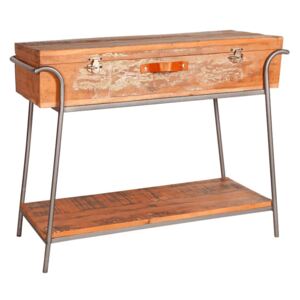 Verty Furniture Reclaimed Box Console Table Metal and Wood