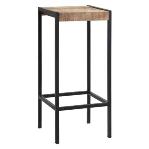 Verty Furniture Tall Square Bar Stool made from Reclaimed Metal and Solid Wood