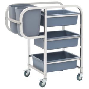 VidaXL Kitchen Cart with Plastic Containers 87x43.5x92 cm
