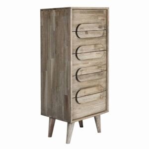 Verty Furniture Hand crafted Greyston Wooden 5 Drawer Chest Grey