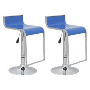 VidaXL Bar stool low back blue ABS-plastic (set of 2)