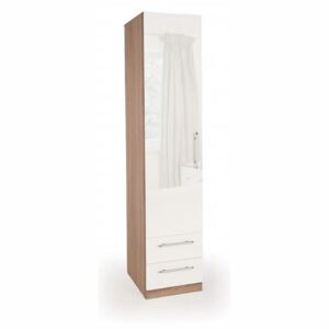 Netfurniture Coral Gloss Quality Bedroom Single Combi Wardrobe - Variety Of Colours