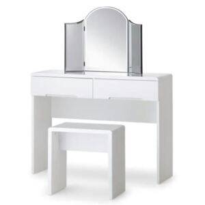 Netfurniture Grant White High Gloss Dressing Table With 2 Drawers