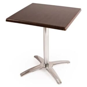 Netfurniture Pinko Square Dark Brown Outdoor Table Top And Base Chrome Frame