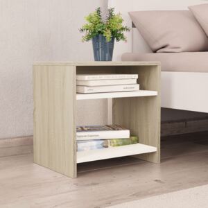 VidaXL Bedside Cabinet White and Sonoma Oak 40x30x40 cm Chipboard