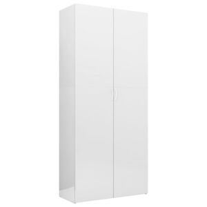 VidaXL Storage Cabinet High Gloss White 80x35.5x180 cm Chipboard