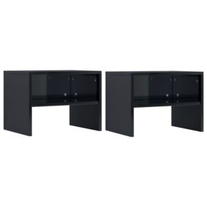 VidaXL Bedside Cabinets 2 pcs High Gloss Black 40x30x30 cm Chipboard