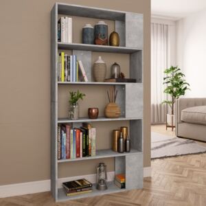 VidaXL Book Cabinet/Room Divider Concrete Grey 80x24x159 cm Chipboard