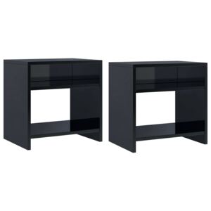 VidaXL Bedside Cabinets 2 pcs High Gloss Black 40x30x40 cm Chipboard