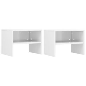 VidaXL Bedside Cabinets 2 pcs High Gloss White 40x30x30 cm Chipboard
