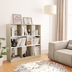 VidaXL Book Cabinet White and Sonoma Oak 97.5x29.5x100 cm Chipboard