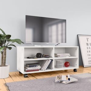 VidaXL TV Cabinet with Castors White 90x35x35 cm Chipboard