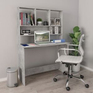 VidaXL Desk with Shelves Concrete Grey 110x45x157 cm Chipboard