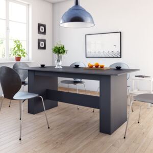 VidaXL Dining Table High Gloss Grey 180x90x76 cm Chipboard