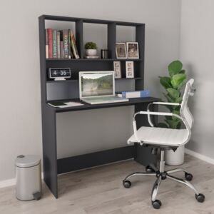 VidaXL Desk with Shelves Grey 110x45x157 cm Chipboard