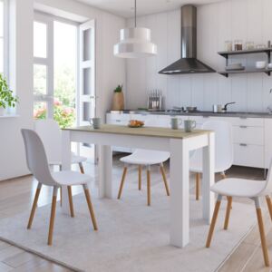 VidaXL Dining Table White and Sonoma Oak 120x60x76 cm Chipboard