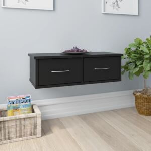 VidaXL Wall-mounted Drawer Shelf Black 60x26x18.5 cm Chipboard