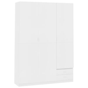 VidaXL 3-Door Wardrobe White 120x50x180 cm Chipboard