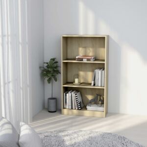 VidaXL 3-Tier Book Cabinet Sonoma Oak 60x24x108 cm Chipboard