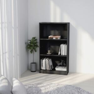 VidaXL 3-Tier Book Cabinet High Gloss Grey 60x24x108 cm Chipboard