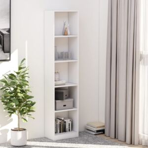 VidaXL 5-Tier Book Cabinet White 40x24x175 cm Chipboard