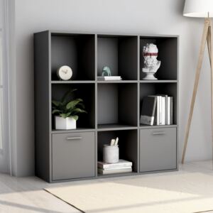 VidaXL Book Cabinet Grey 98x30x98 cm Chipboard
