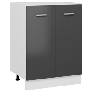 VidaXL Bottom Cabinet High Gloss Grey 60x46x81.5 cm Chipboard