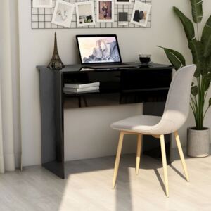 VidaXL Desk High Gloss Black 90x50x74 cm Chipboard