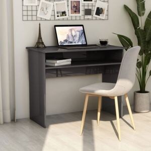 VidaXL Desk High Gloss Grey 90x50x74 cm Chipboard