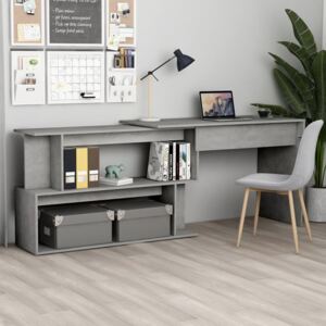 VidaXL Corner Desk Concrete Grey 200x50x76 cm Chipboard